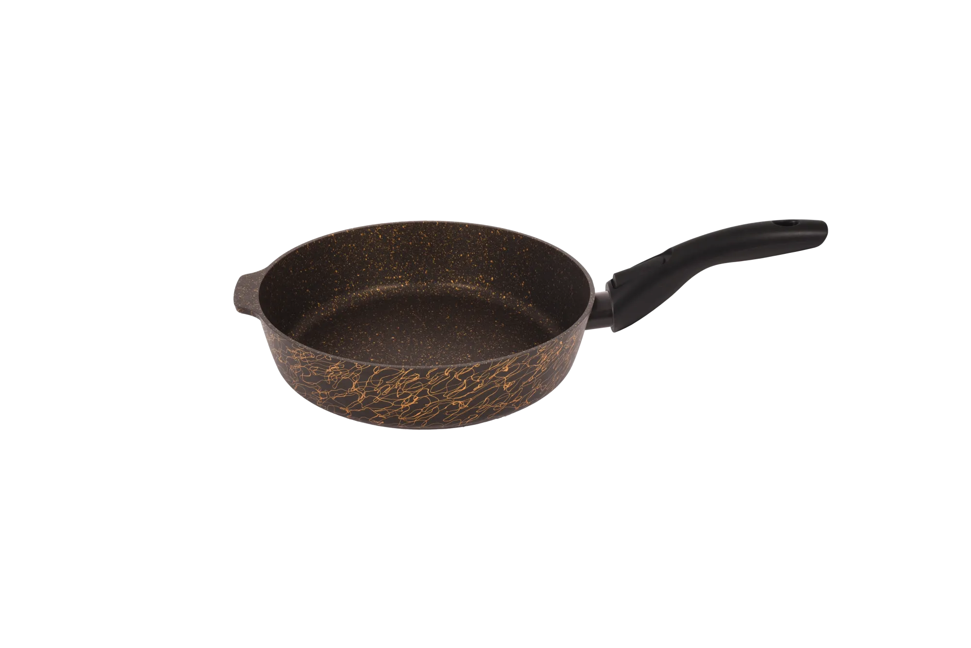 сгчз262а Сковорода глубокая 26 см со съёмной ручкой, со стеклянной крышкой АП линия Грация (черный_золото) 2 пнг 
